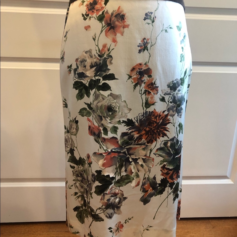 KULSON ITALY silk midi floral print skirt - Picture 3 of 8